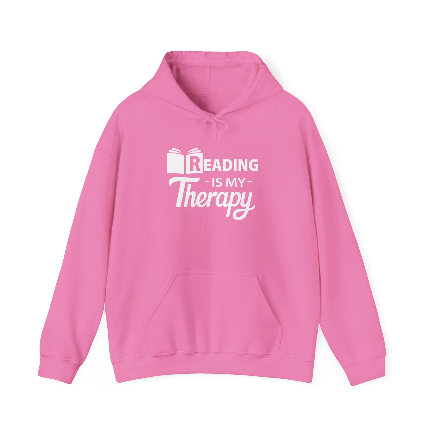 READING Is My Therapy HOODIE | Inspirational Unisex Hooded Sweatshirt for Readers | Gift for Bookworms and Librarians