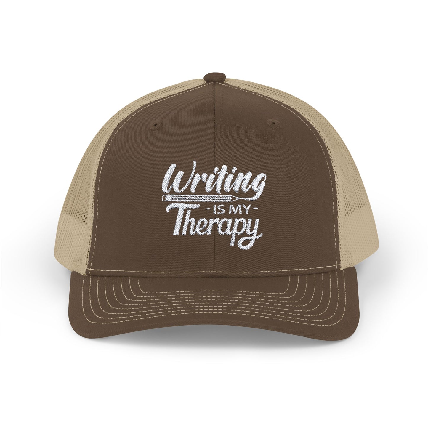 WRITING Is My Therapy EMBROIDERED HAT | Trucker Cap for Writers | Gift for Authors, Poets