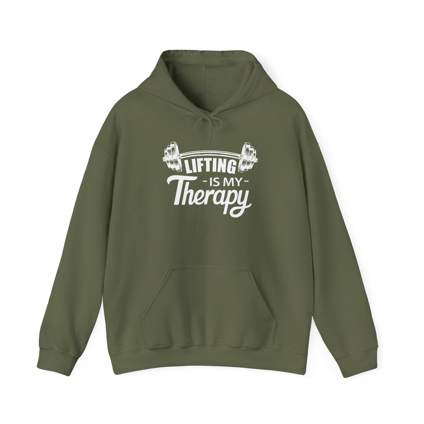 LIFTING Is My Therapy HOODIE | Inspirational Unisex Hooded Sweatshirt for Weightlifters | Gift for Gym Enthusiasts, Body Builders