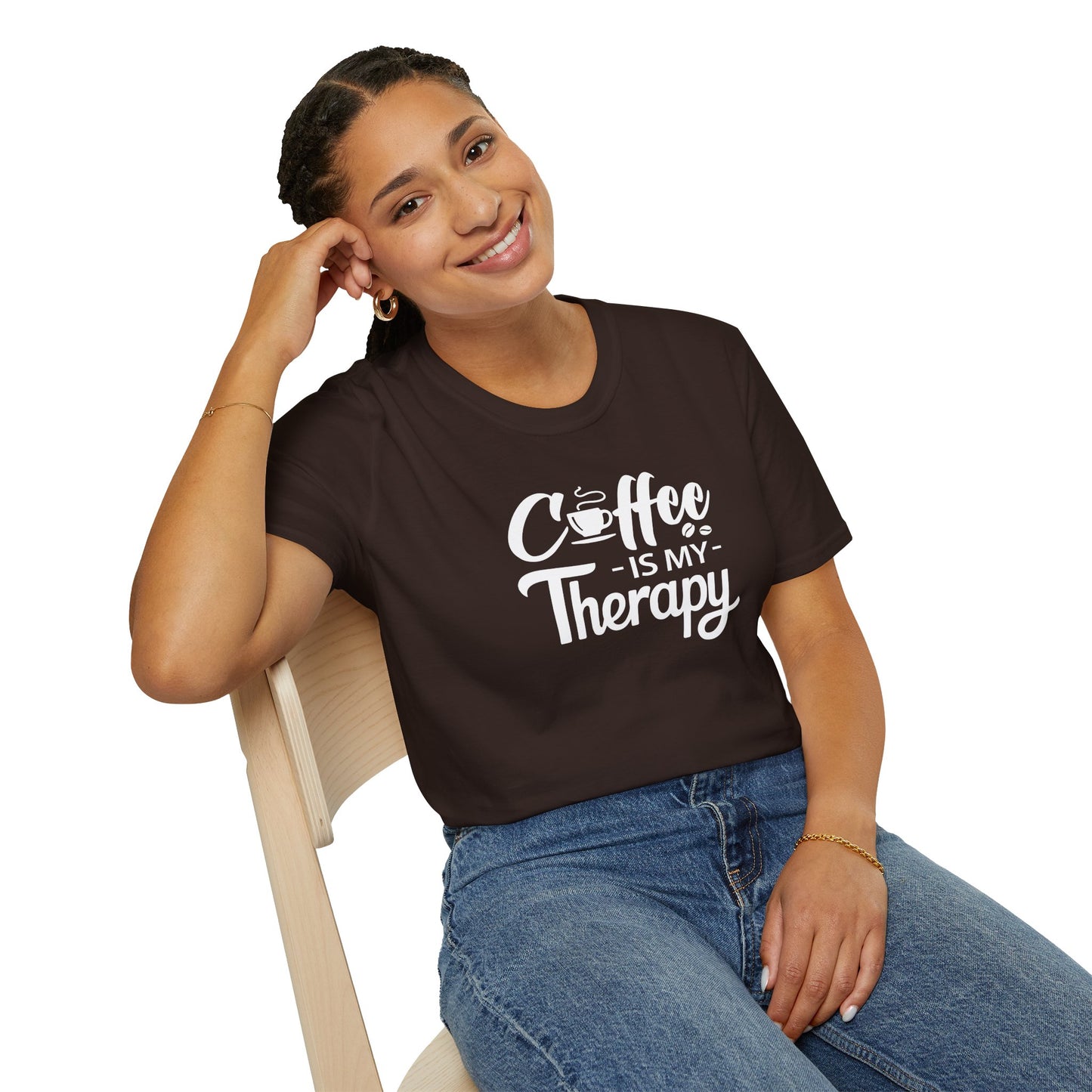 COFFEE Is My Therapy T-SHIRT | Inspirational Unisex Shirt for Coffee Lovers | Gift for Barista