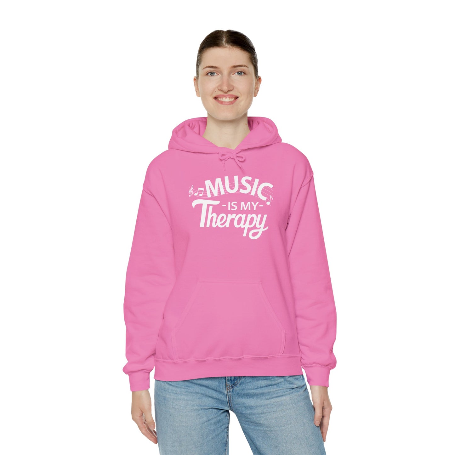 MUSIC Is My Therapy HOODIE | Inspirational Unisex Hooded Sweatshirt for Music Lover | Gift for Musician, DJ