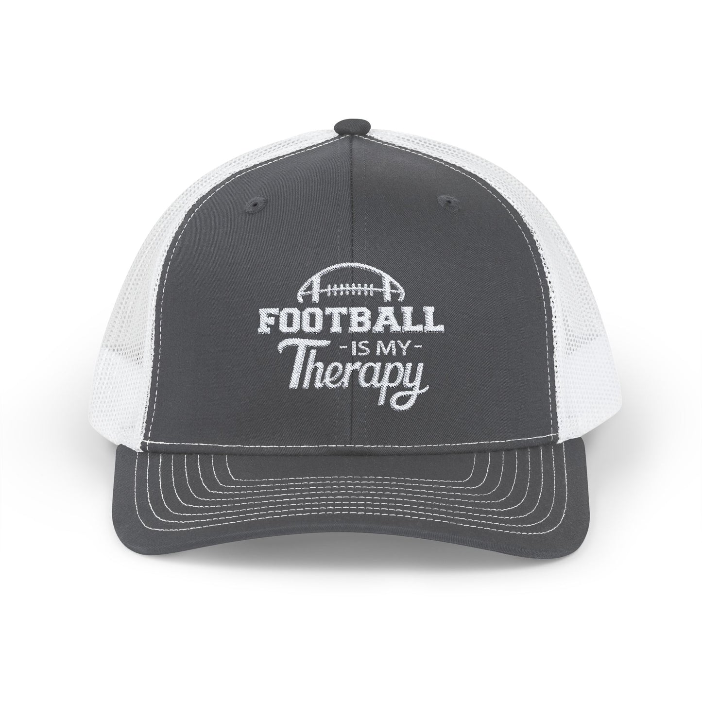 FOOTBALL Is My Therapy EMBROIDERED HAT | Trucker Cap for Football Fans | Gift for Sports Enthusiasts