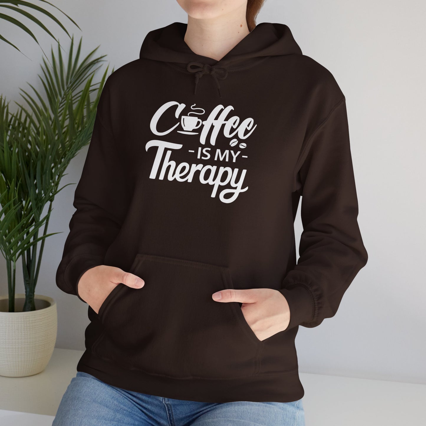 COFFEE Is My Therapy HOODIE | Inspirational Unisex Hooded Sweatshirt for Coffee Lover | Gift for Barista