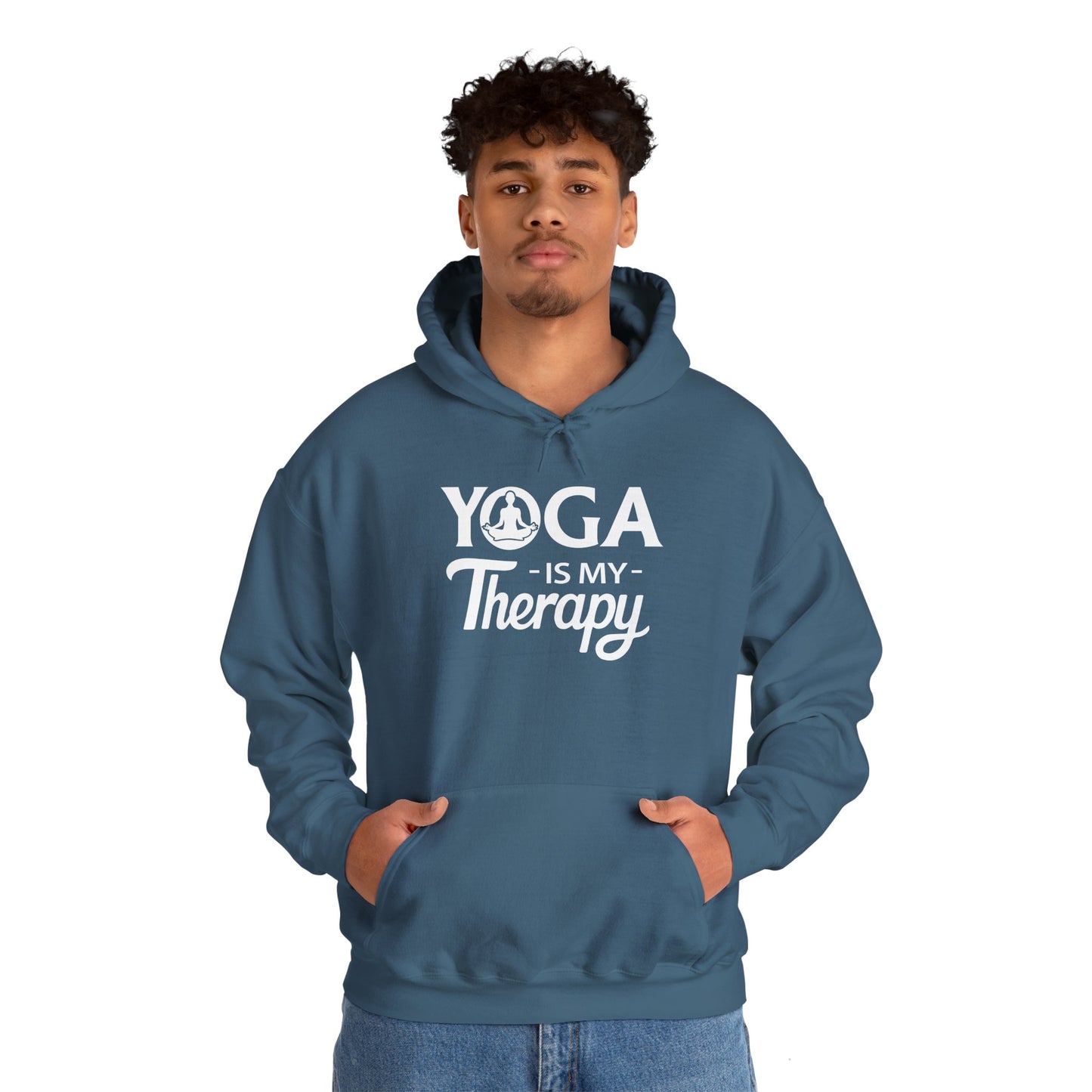 YOGA Is My Therapy HOODIE | Inspirational Unisex Hooded Sweatshirt for Yoga Lover | Gift for Yoga Class, Meditation