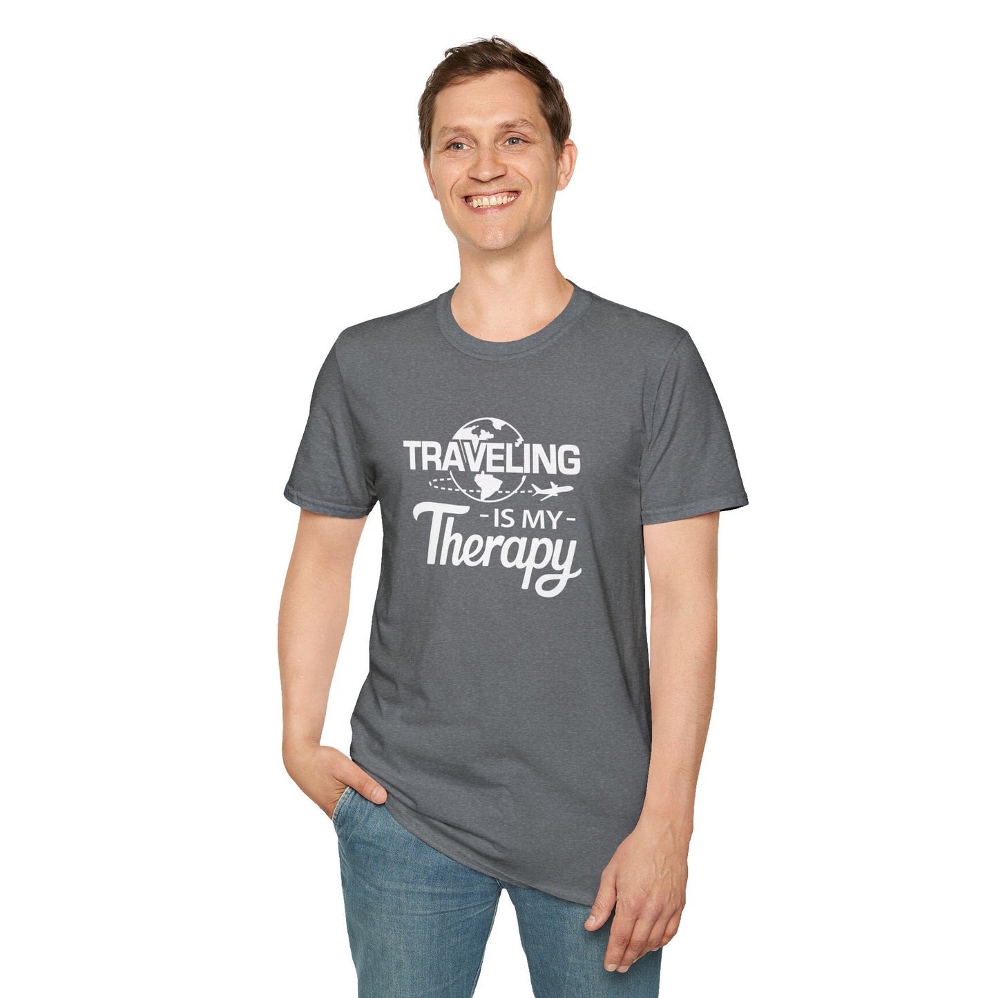 TRAVELING Is My Therapy T-SHIRT | Inspirational Unisex Shirt for Travel Lover | Gift for Wanderlusts