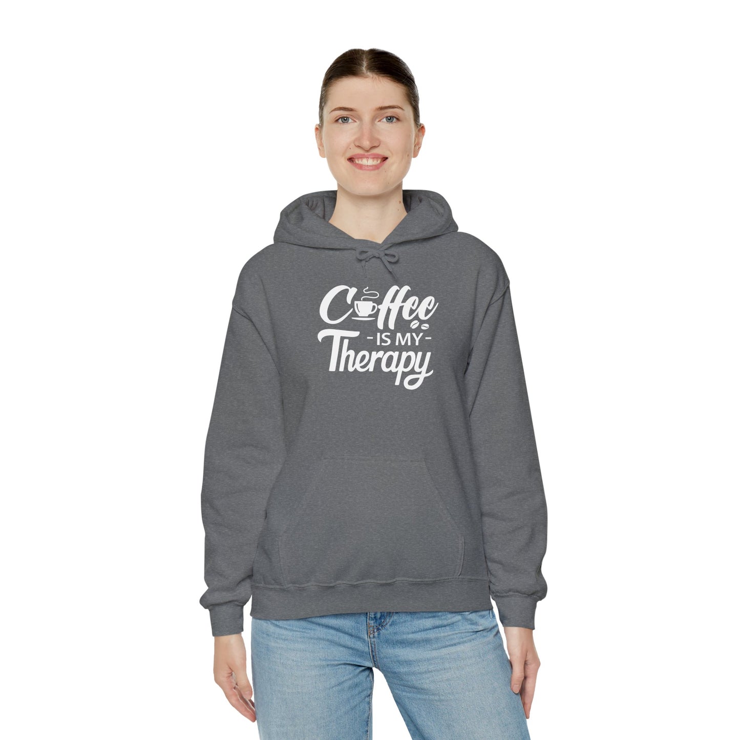 COFFEE Is My Therapy HOODIE | Inspirational Unisex Hooded Sweatshirt for Coffee Lover | Gift for Barista
