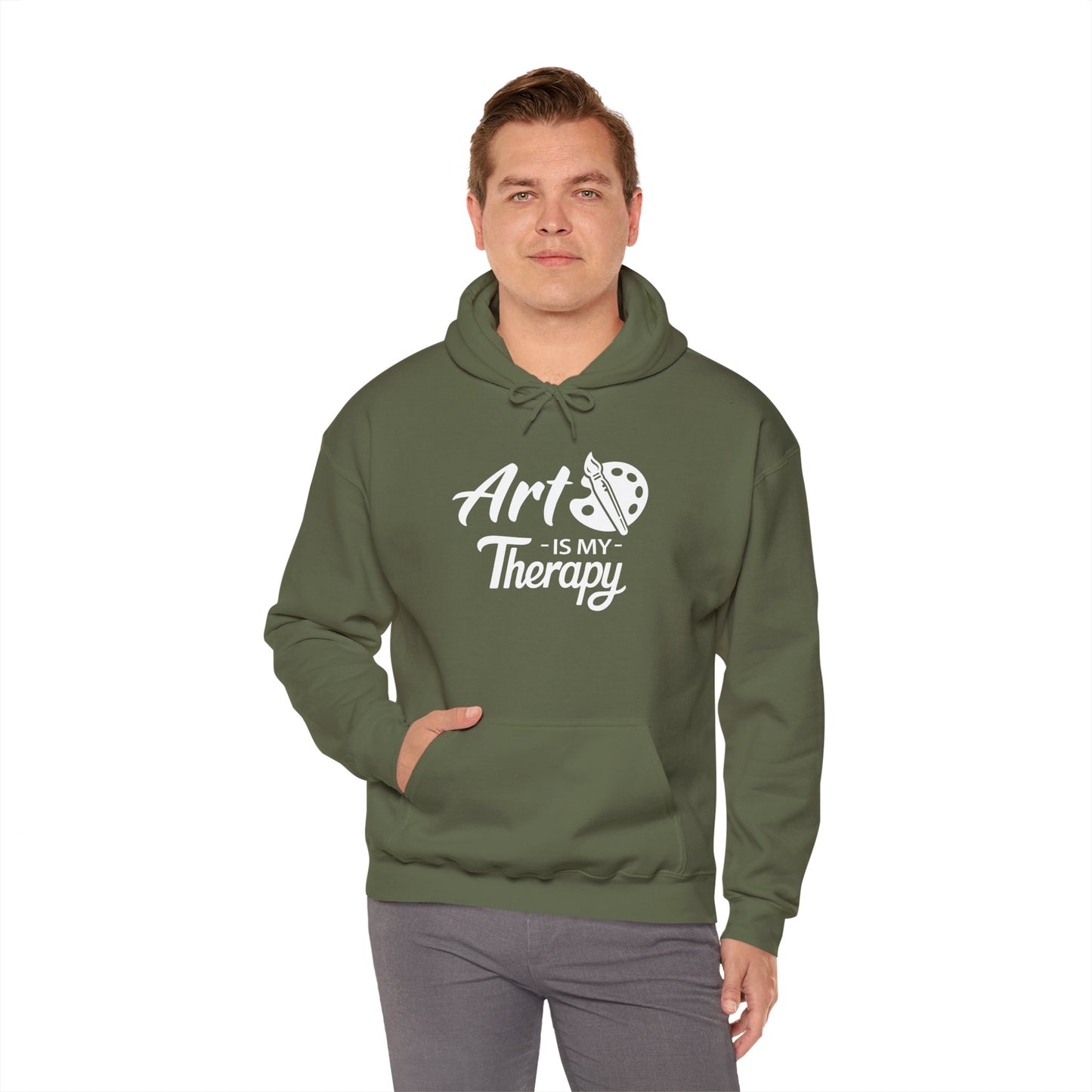 ART Is My Therapy HOODIE | Inspirational Unisex Hooded Sweatshirt for Art Lovers | Creative Gift for Artists & Art Enthusiasts