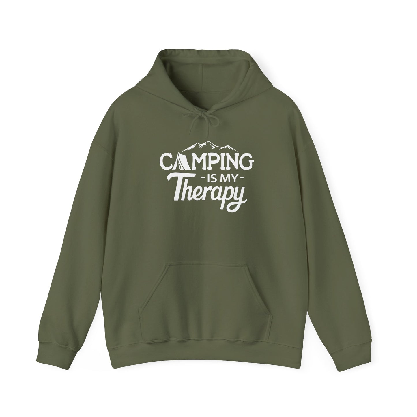 CAMPING Is My Therapy HOODIE | Inspirational Unisex Hooded Sweatshirt for Campers | Gift for Outdoor Enthusiast