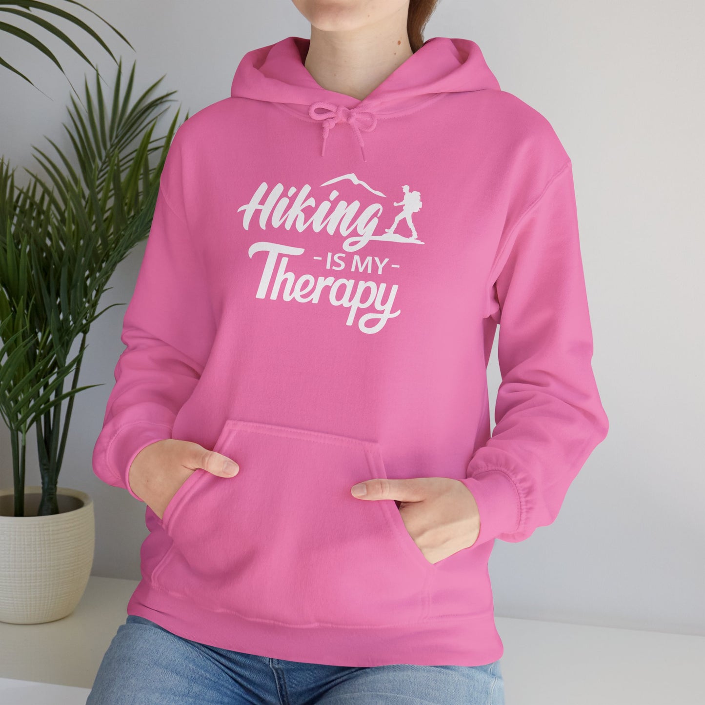 HIKING Is My Therapy HOODIE | Inspirational Unisex Hooded Sweatshirt for Hikers | Gift for Hiking Lover Outdoor Enthusiasts