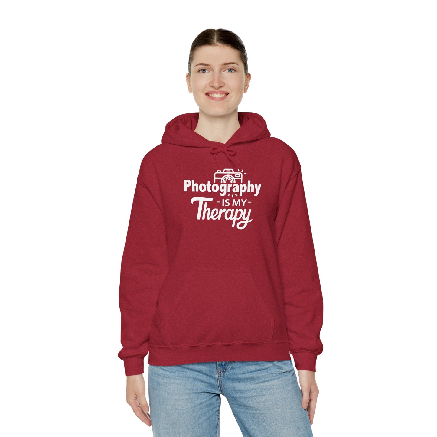 PHOTOGRAPHY Is My Therapy HOODIE | Inspirational Unisex Hooded Sweatshirt for Photographers | Gift for Photo Enthusiast