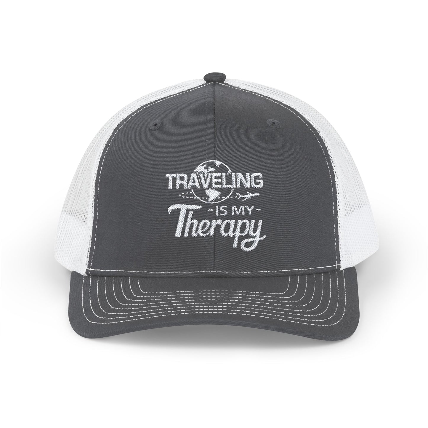 TRAVELING Is My Therapy EMBROIDERED HAT | Trucker Cap for for Travel Lovers | Gift for Wanderlusts