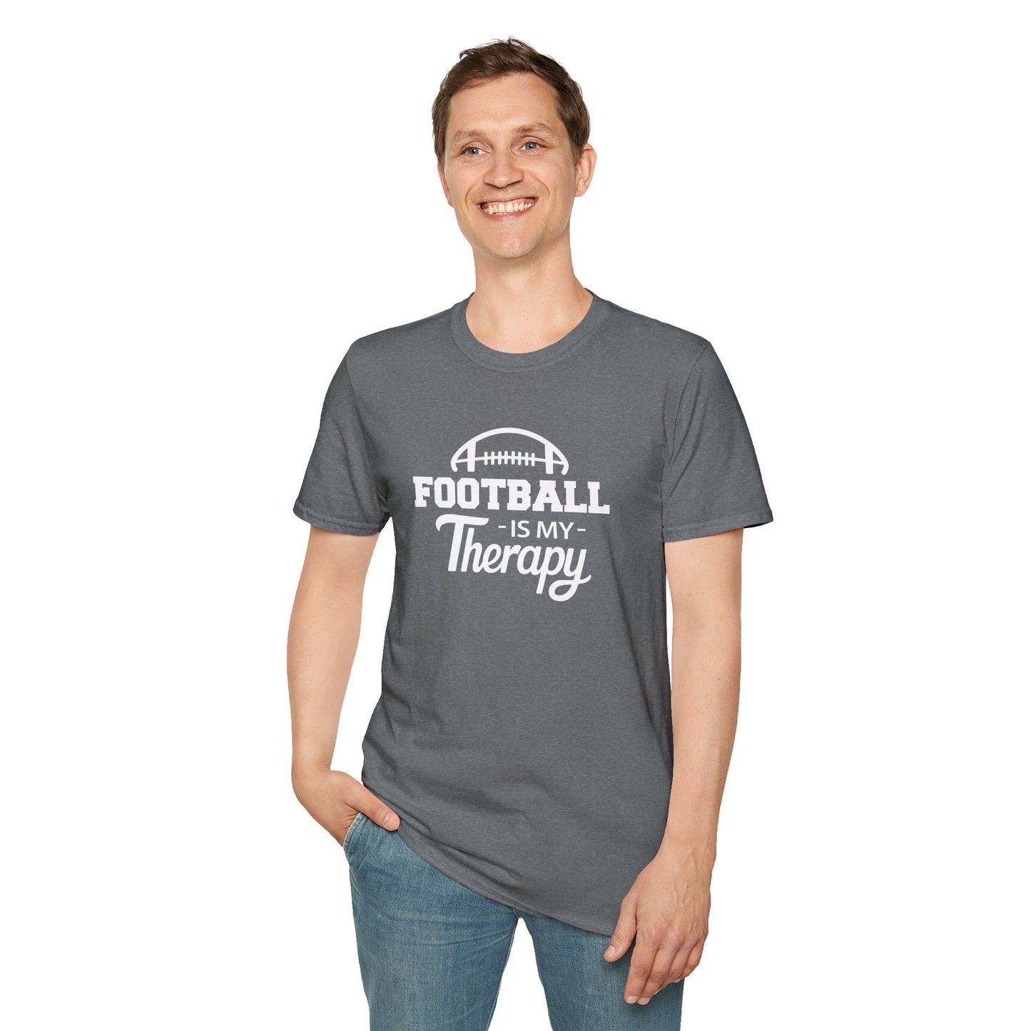 FOOTBALL Is My Therapy T-SHIRT | Inspirational Unisex Shirt for Football Lovers | Sports Enthusiast Gift