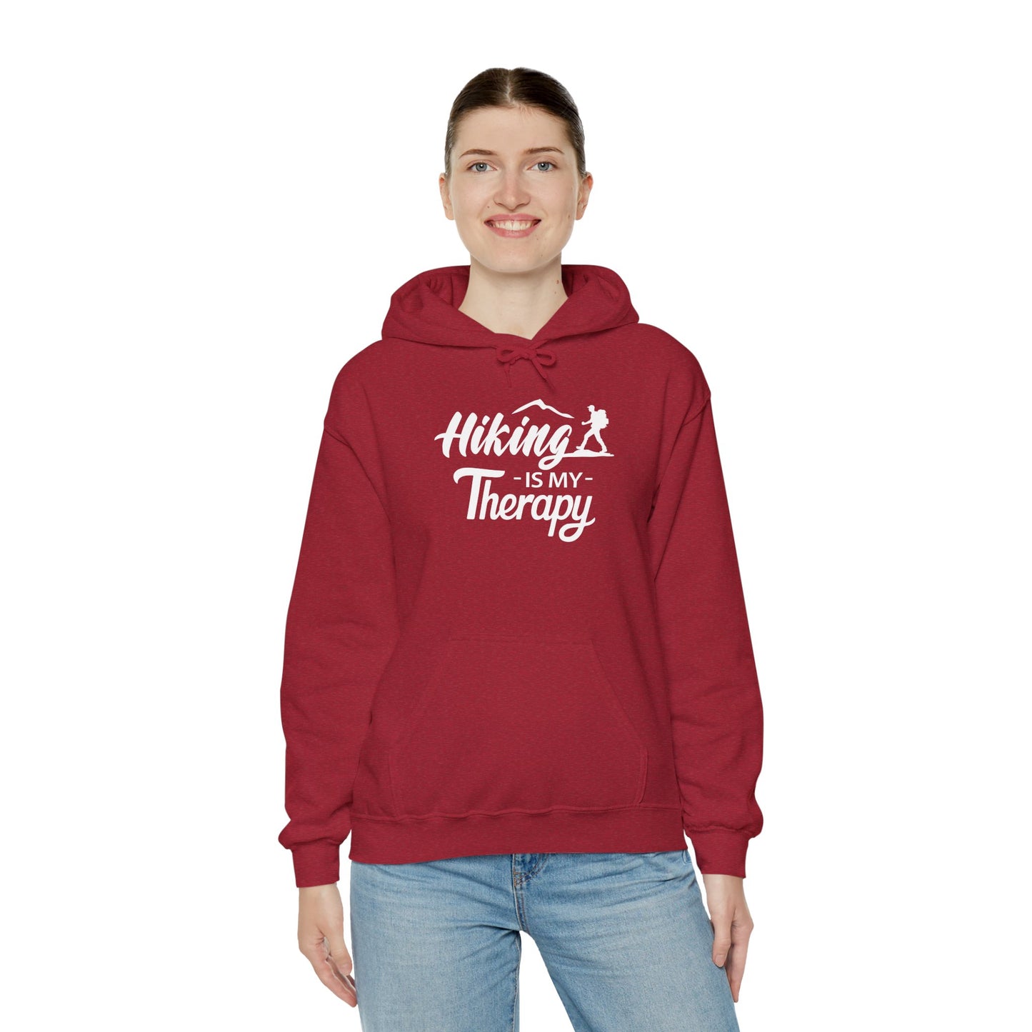 HIKING Is My Therapy HOODIE | Inspirational Unisex Hooded Sweatshirt for Hikers | Gift for Hiking Lover Outdoor Enthusiasts