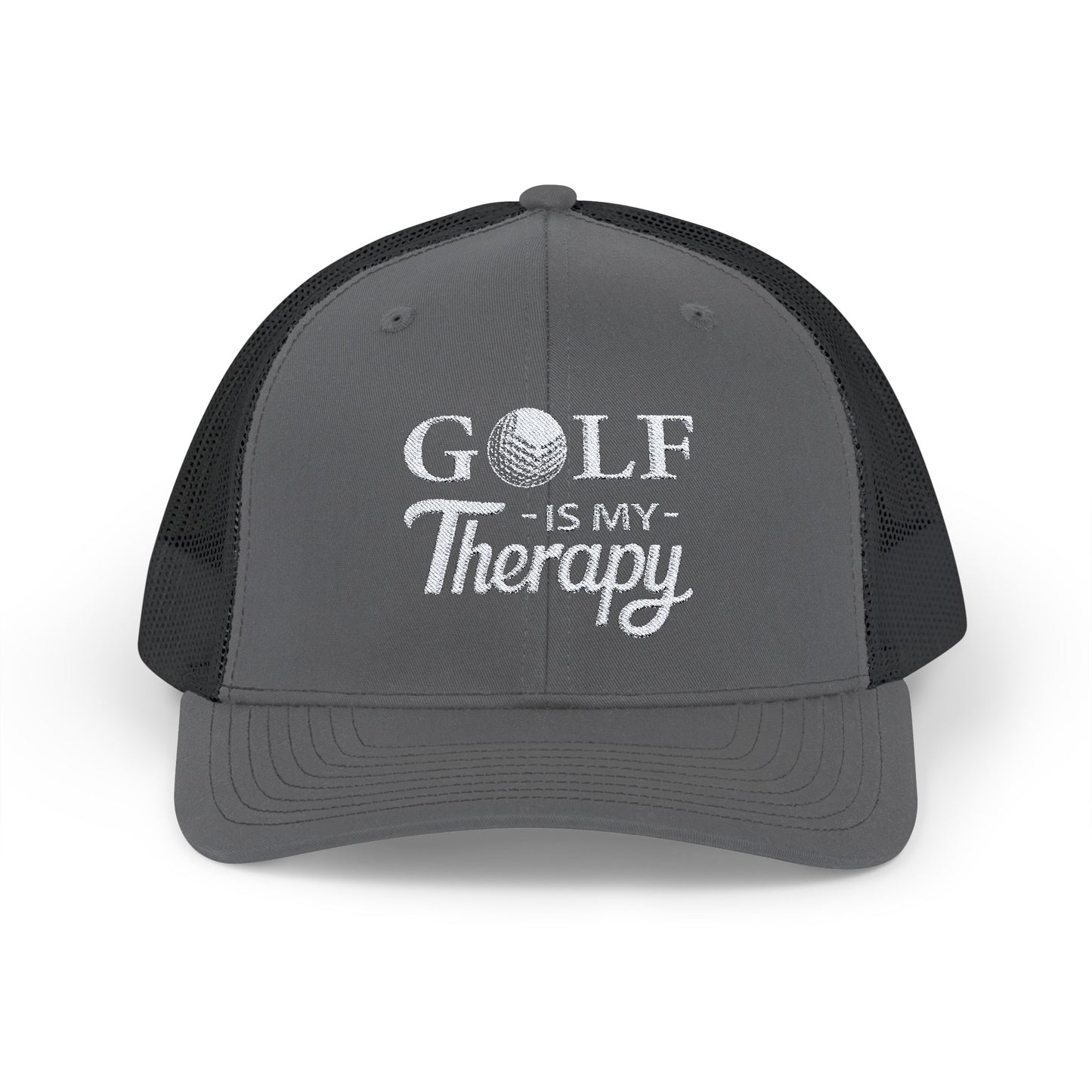 GOLF Is My Therapy EMBROIDERED HAT | Trucker Cap for Golf Lovers | Gift for Golf Enthusiasts