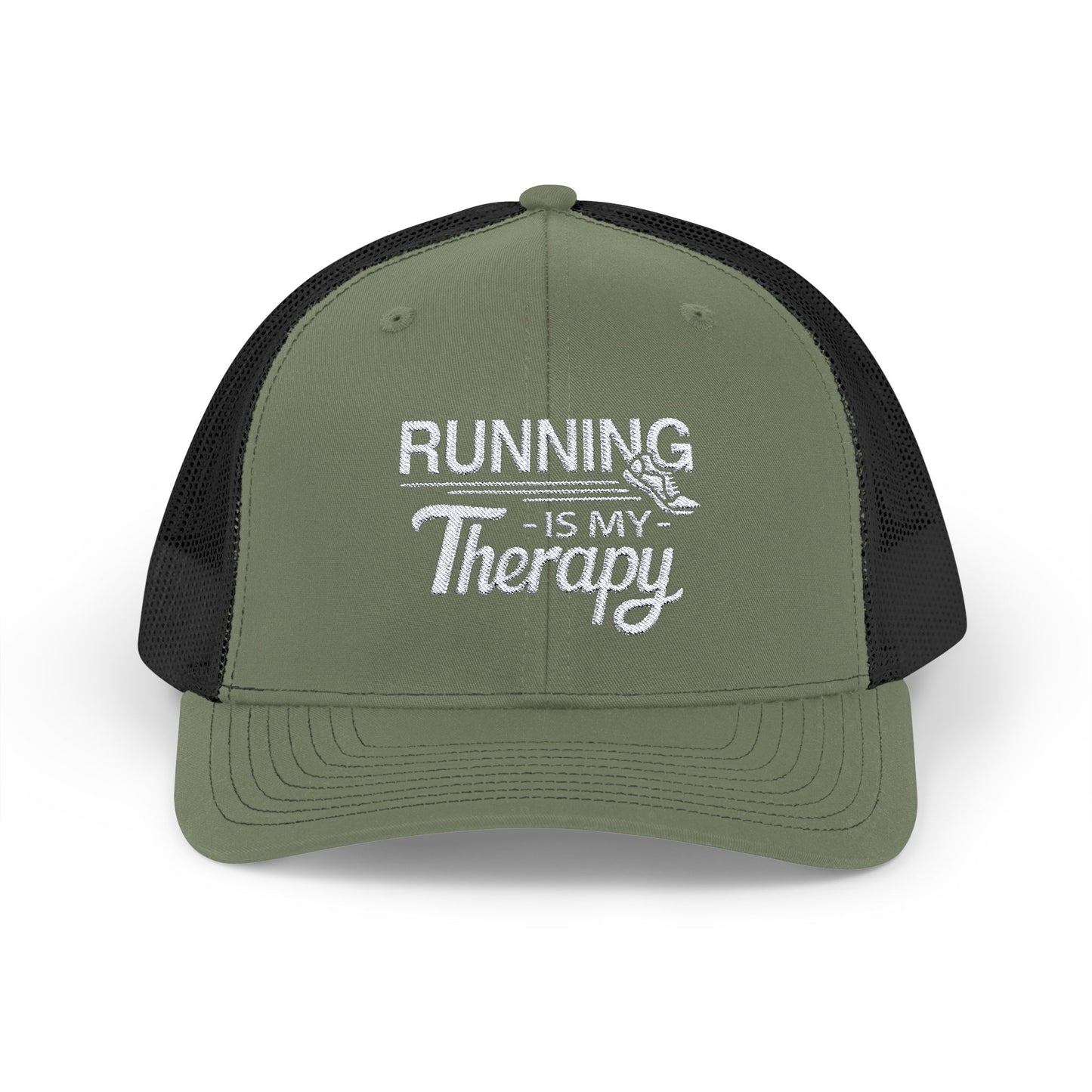 RUNNING Is My Therapy EMBROIDERED HAT | Trucker Cap for Runners | Gift for Fitness Enthusiasts