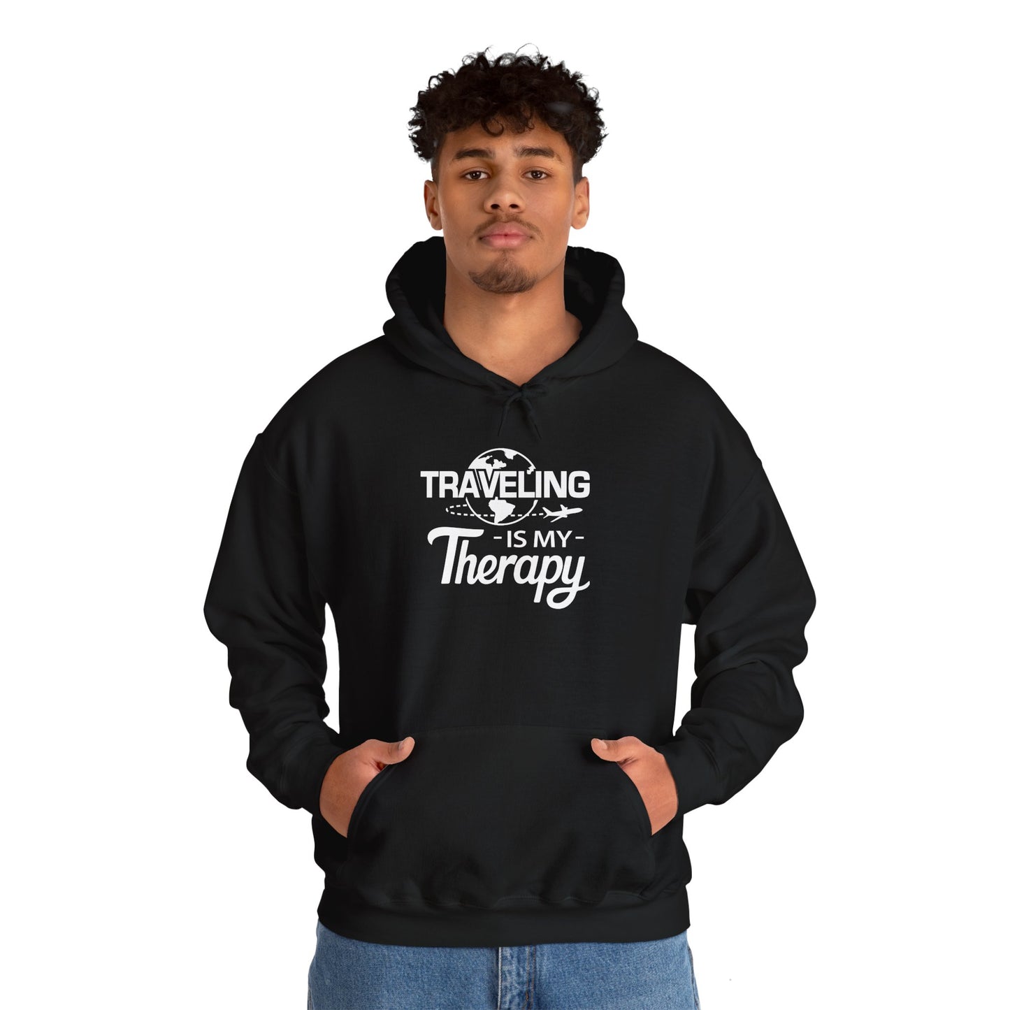 TRAVELING Is My Therapy HOODIE | Inspirational Unisex Hooded Sweatshirt for Travel Lovers | Gift for Explorers