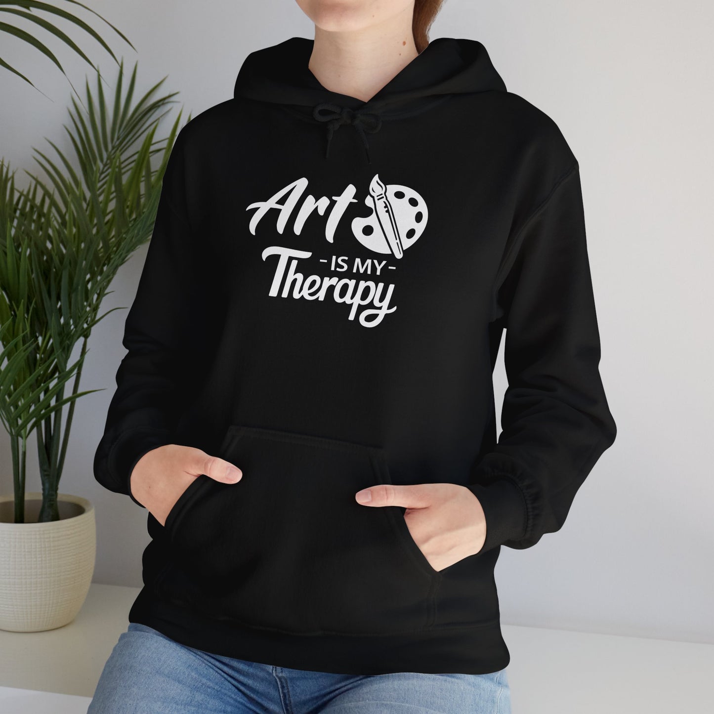 ART Is My Therapy HOODIE | Inspirational Unisex Hooded Sweatshirt for Art Lovers | Creative Gift for Artists & Art Enthusiasts