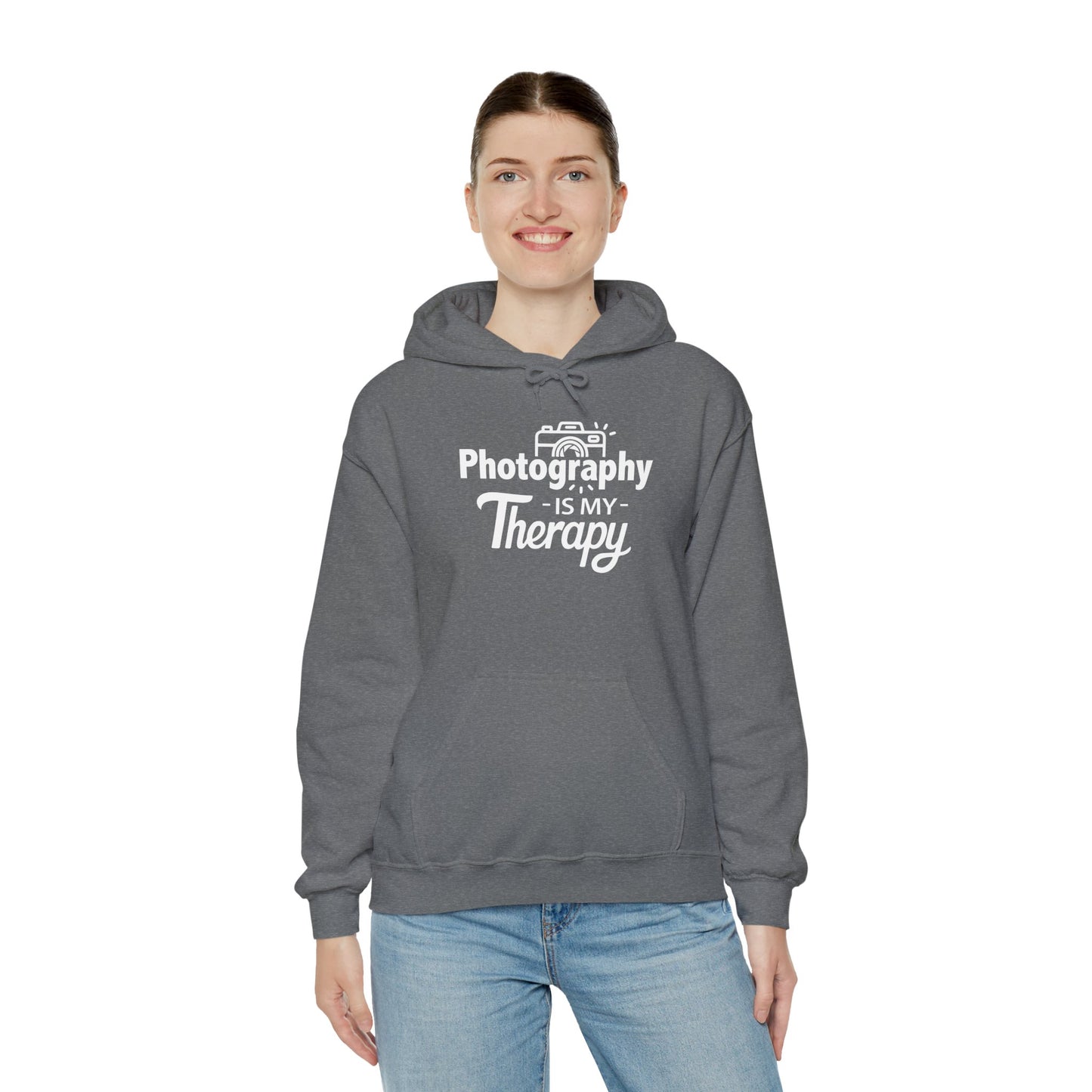 PHOTOGRAPHY Is My Therapy HOODIE | Inspirational Unisex Hooded Sweatshirt for Photographers | Gift for Photo Enthusiast