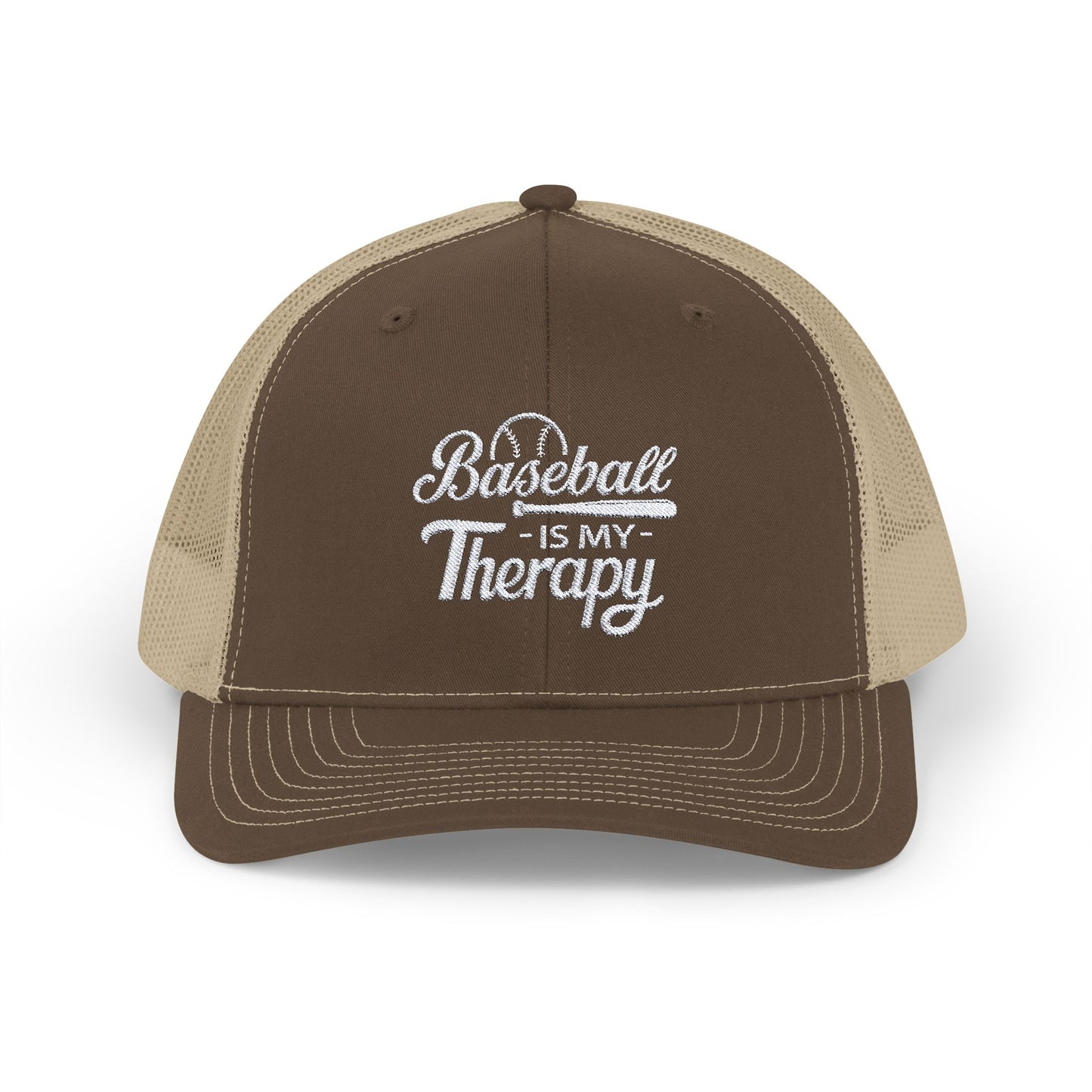 BASEBALL Is My Therapy EMBROIDERED HAT | Trucker Cap for Baseball Lovers | Gift for Baseball Players