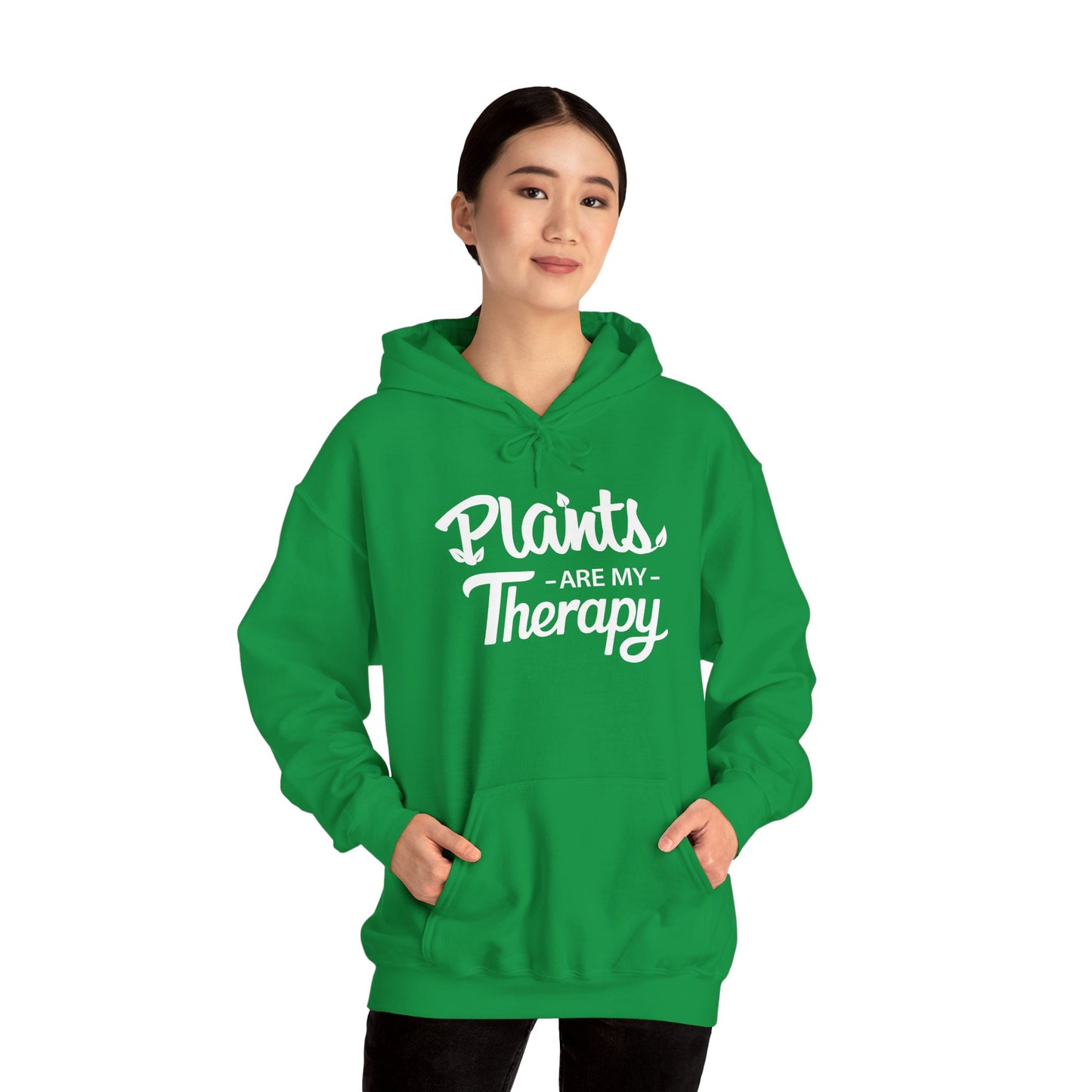 PLANTS Are My Therapy HOODIE | Inspirational Unisex Hooded Sweatshirt for Plant Lover | Gift for Gardener