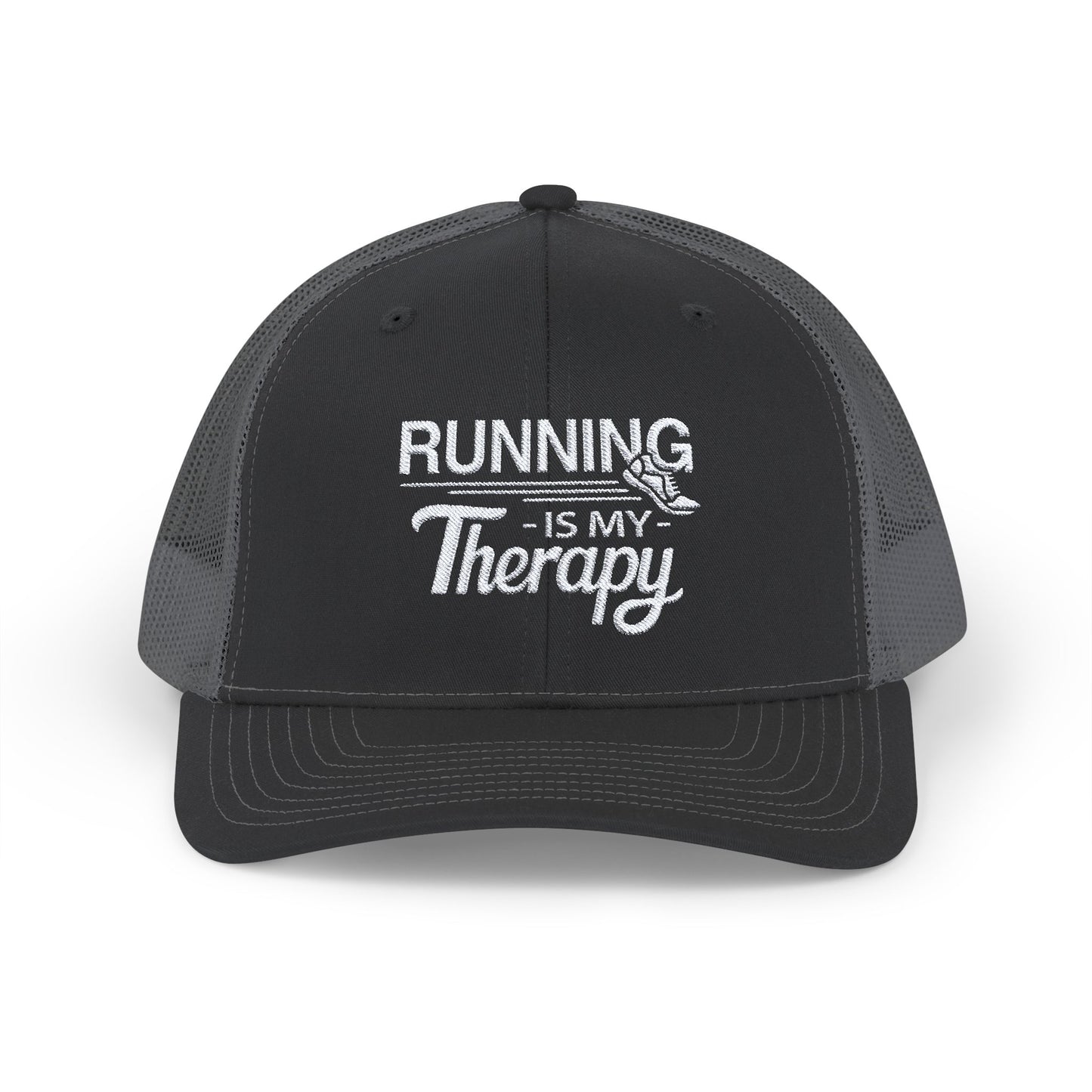 RUNNING Is My Therapy EMBROIDERED HAT | Trucker Cap for Runners | Gift for Fitness Enthusiasts