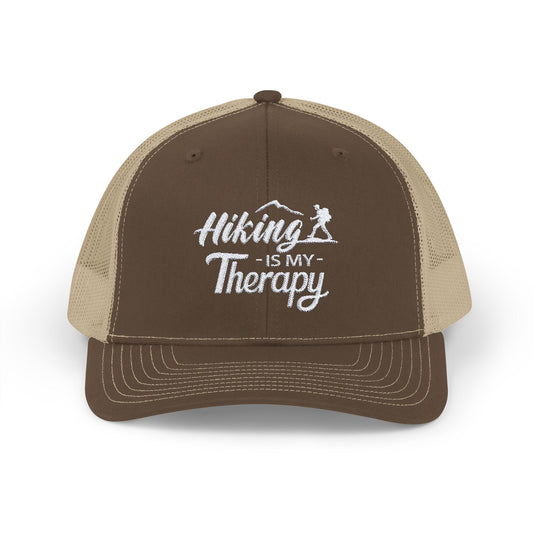 HIKING Is My Therapy EMBROIDERED HAT | Trucker Cap for Hikers | Gift for Outdoor Enthusiast