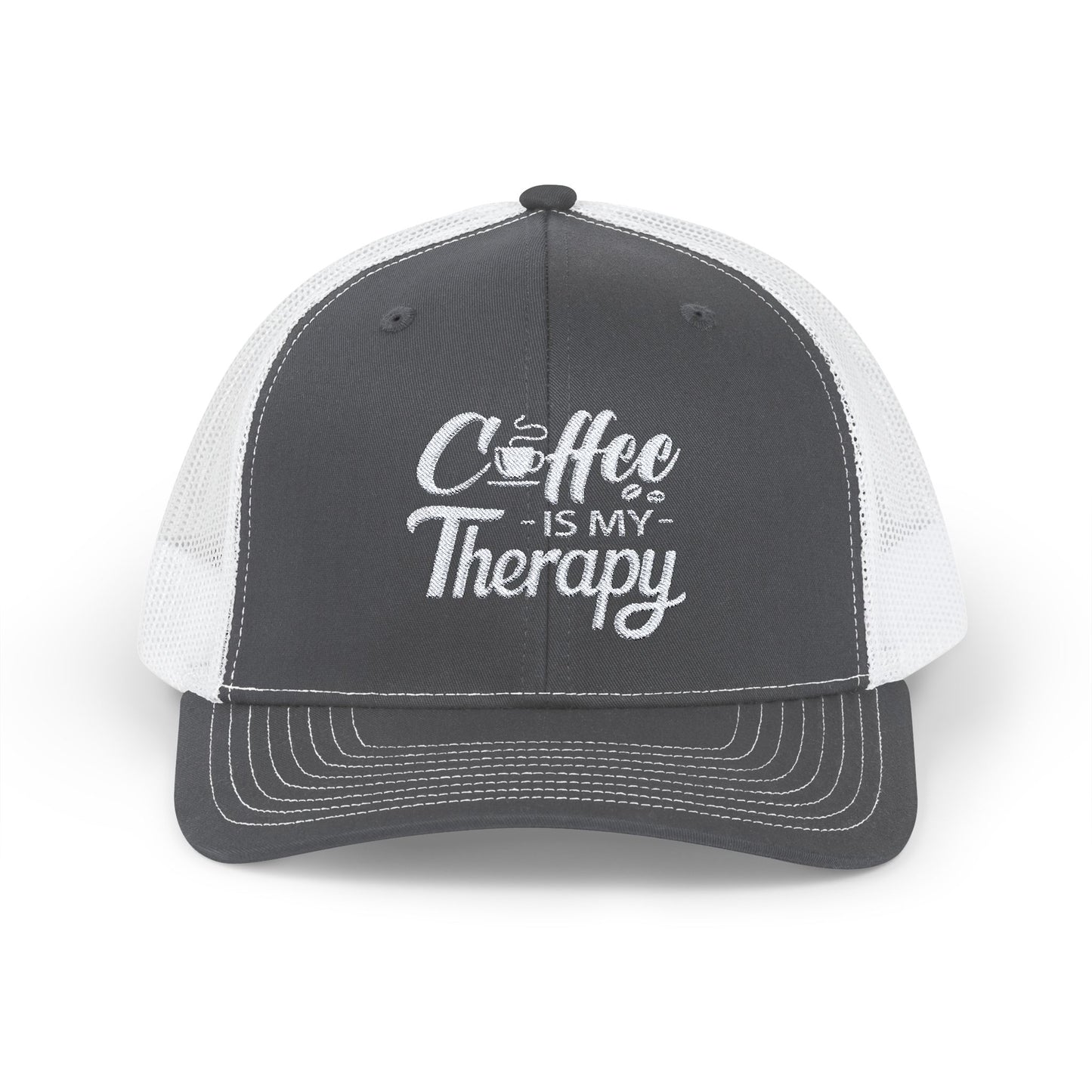 COFFEE Is My Therapy EMBROIDERED HAT | Trucker Cap for Coffee Lovers | Gift for Barista