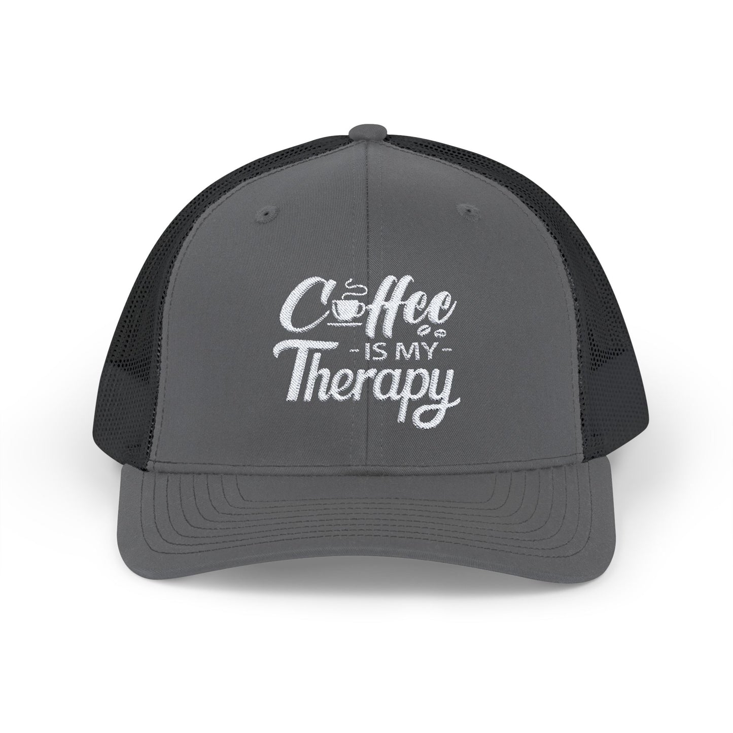 COFFEE Is My Therapy EMBROIDERED HAT | Trucker Cap for Coffee Lovers | Gift for Barista