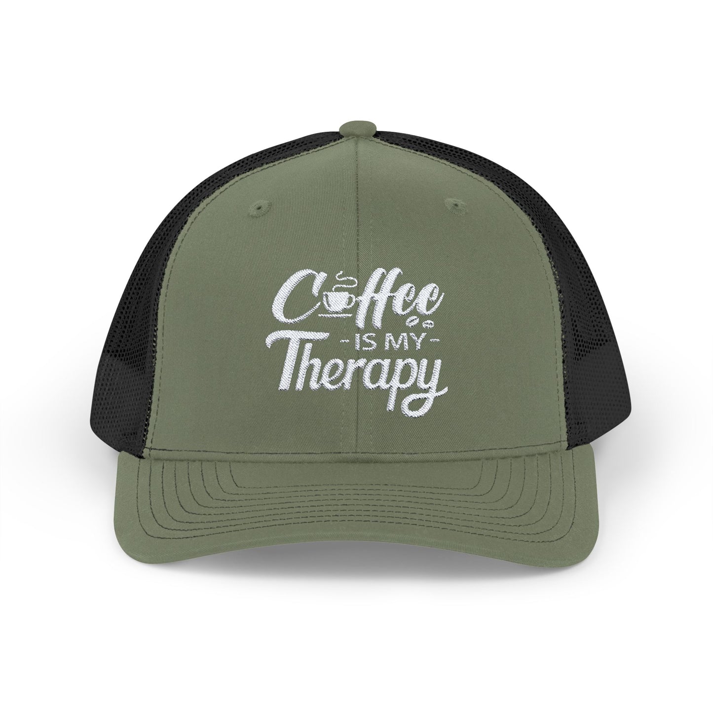 COFFEE Is My Therapy EMBROIDERED HAT | Trucker Cap for Coffee Lovers | Gift for Barista