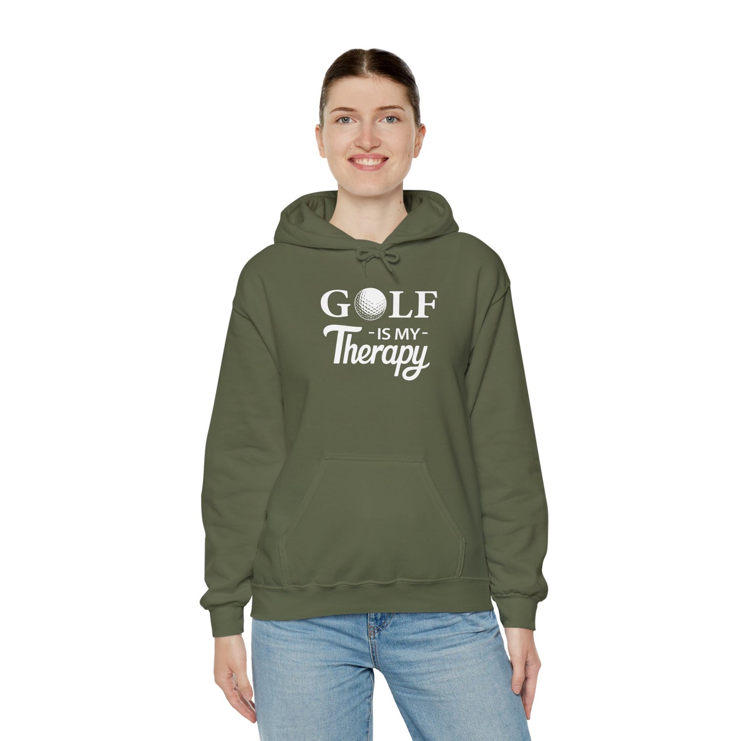 GOLF Is My Therapy HOODIE | Inspirational Unisex Shirt for Golfers | Gift for Golf Enthusiasts