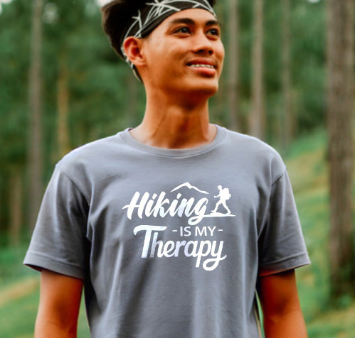 HIKING Is My Therapy T-SHIRT | Inspirational Unisex Shirt | Gift for Hikers and Outdoor Enthusiasts