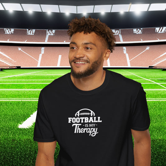 FOOTBALL Is My Therapy T-SHIRT | Inspirational Unisex Shirt for Football Lovers | Sports Enthusiast Gift