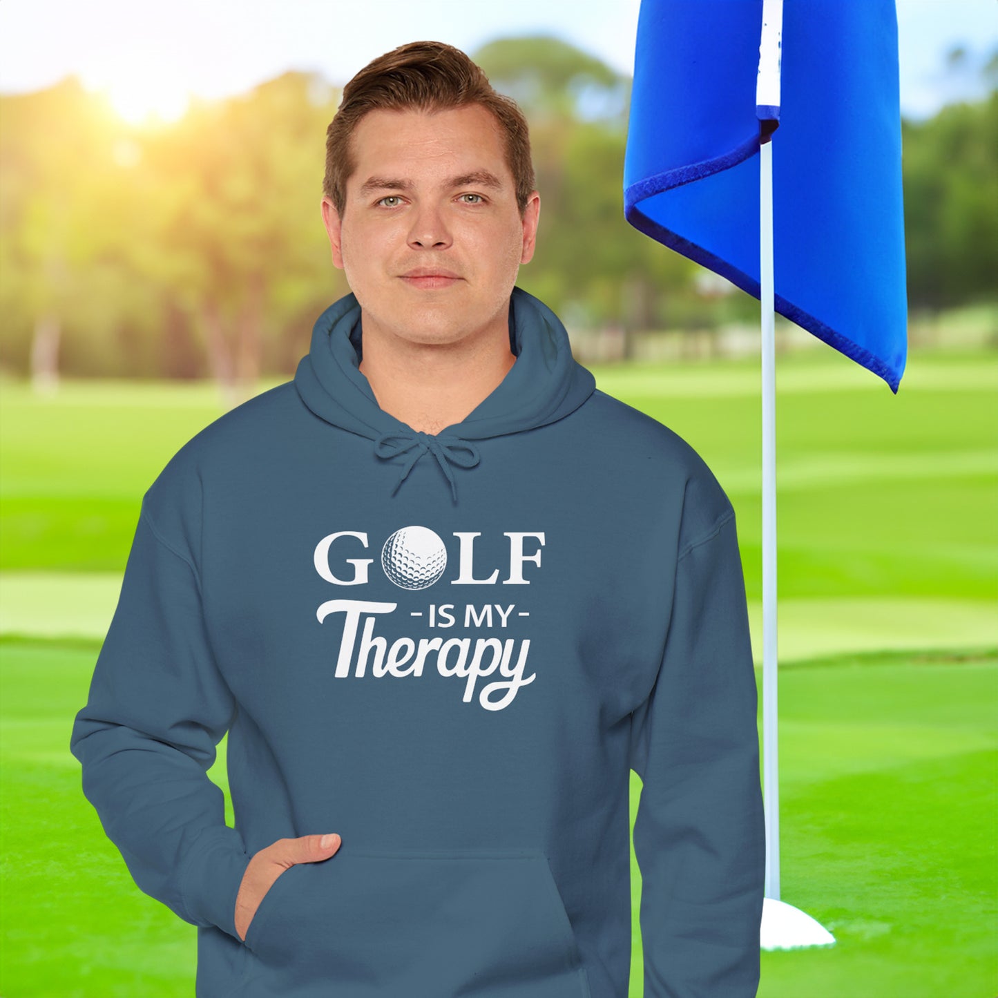 GOLF Is My Therapy HOODIE | Inspirational Unisex Shirt for Golfers | Gift for Golf Enthusiasts