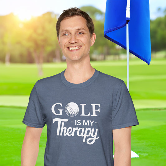 GOLF is My Therapy T-SHIRT | Inspirational Unisex Shirt for Golfers | Gift for Golf Enthusiasts