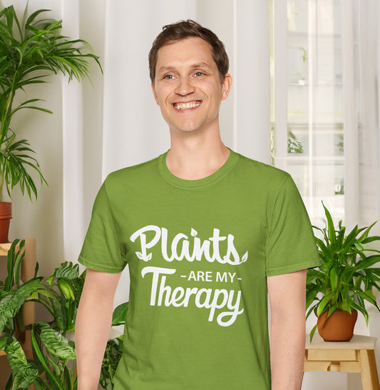 PLANTS Are My Therapy T-SHIRT | Inspirational Unisex Shirt for Plant Lovers | Gift for Gardener