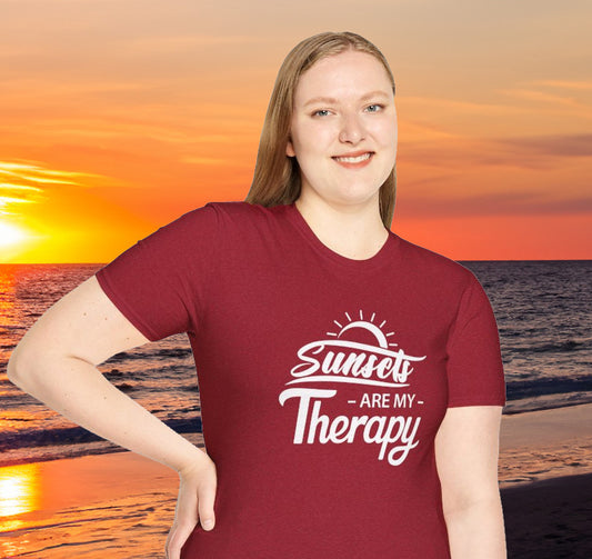 SUNSETS Are My Therapy T-SHIRT | Inspirational Unisex Shirt for Sunset Lovers | Gift for Nature Enthusiast