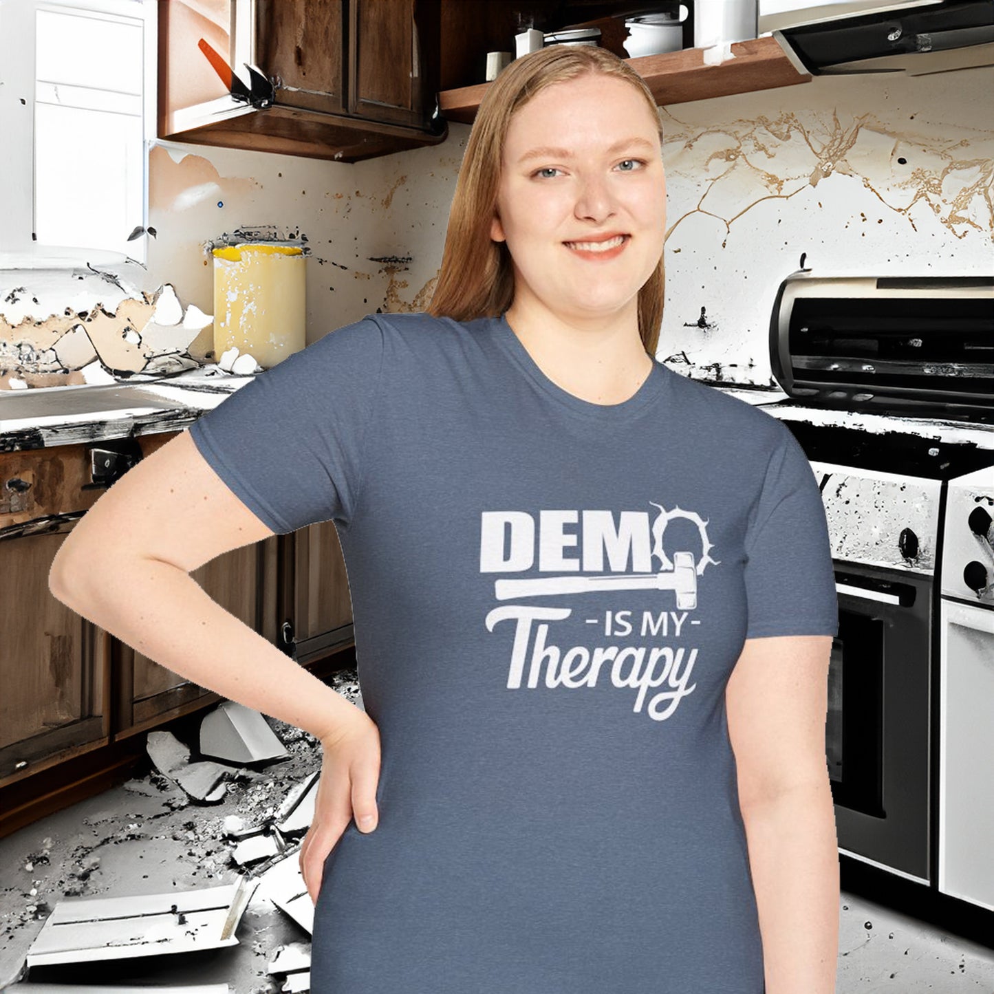 DEMO Is My TherapyT-SHIRT | Inspirational Unisex Shirt for Demolition Enthusiast | Gift for Construction Remodeling