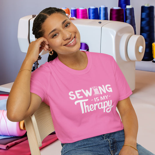 SEWING Is My Therapy T-SHIRT | Inspirational Unisex Shirt for Sewing Enthusiast | Gift for Crafters, Seamstress