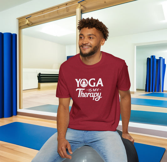 YOGA Is My Therapy T-SHIRT | Inspirational Unisex Shirt for Yoga Lover | Gift for Yoga Class, Meditation