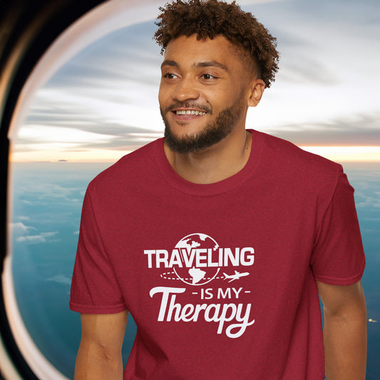 TRAVELING Is My Therapy T-SHIRT | Inspirational Unisex Shirt for Travel Lover | Gift for Wanderlusts