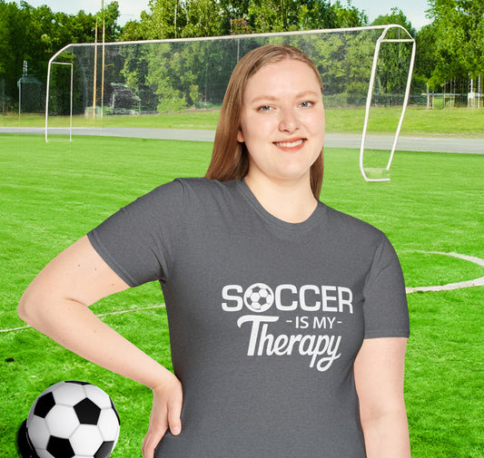 SOCCER Is My Therapy T-SHIRT | Inspirational Unisex Shirt for Soccer Lover | Gift for Soccer Players, Coach