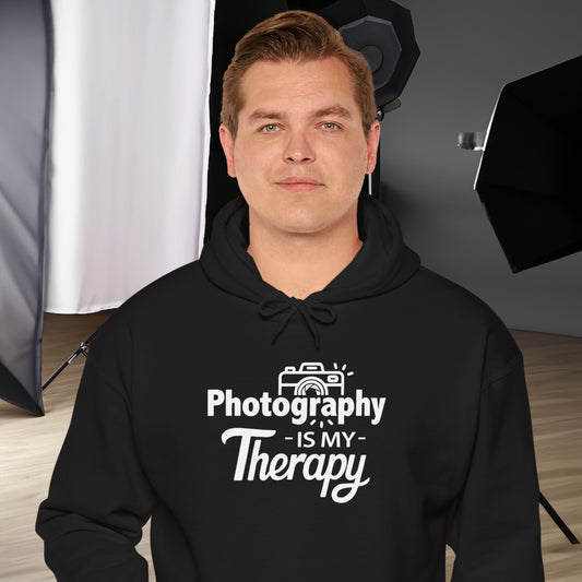 PHOTOGRAPHY Is My Therapy HOODIE | Inspirational Unisex Hooded Sweatshirt for Photographers | Gift for Photo Enthusiast