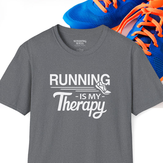 RUNNING Is My Therapy T-SHIRT | Inspirational Unisex Shirt for Runners | Gift for Fitness Enthusiast