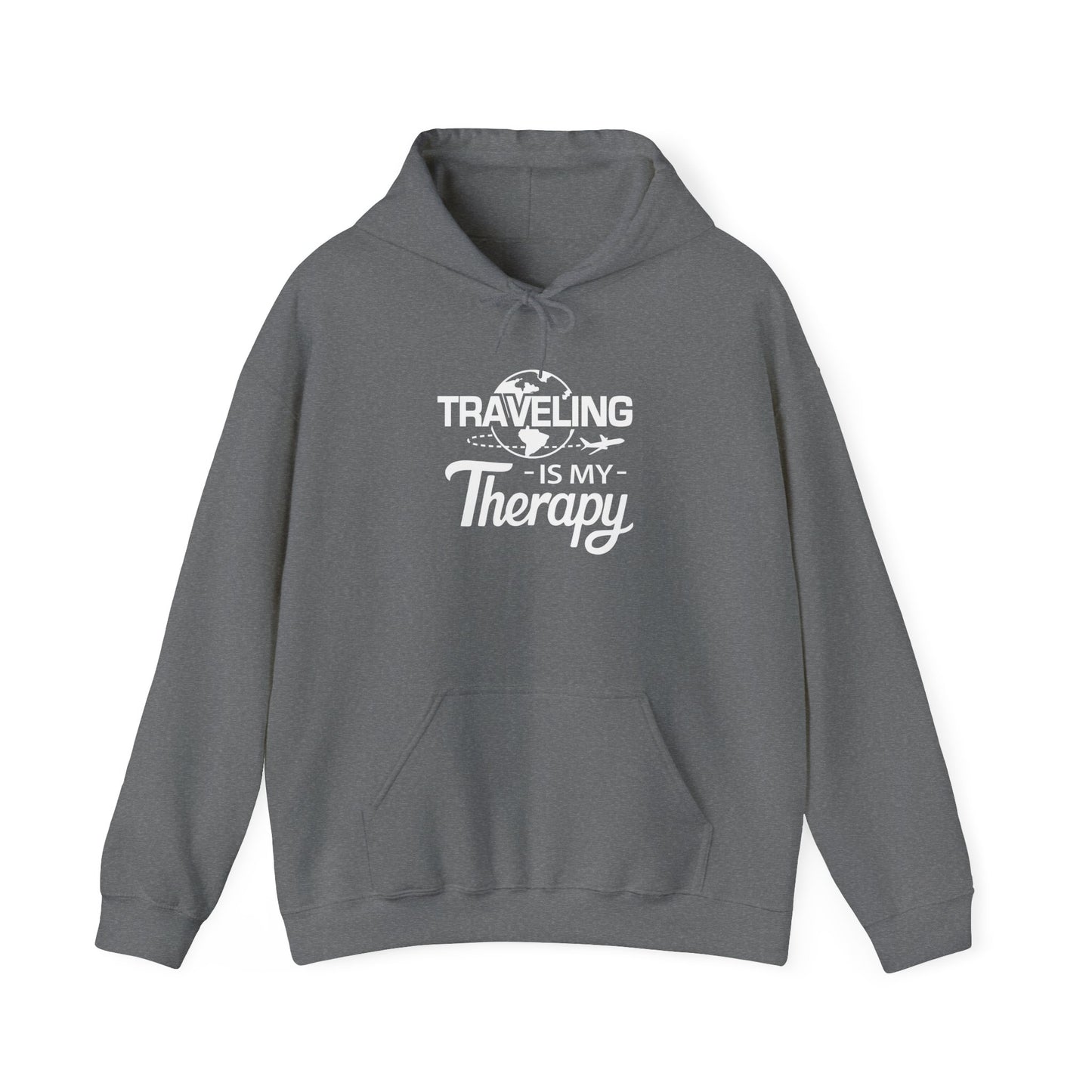 TRAVELING Is My Therapy HOODIE | Inspirational Unisex Hooded Sweatshirt for Travel Lovers | Gift for Explorers