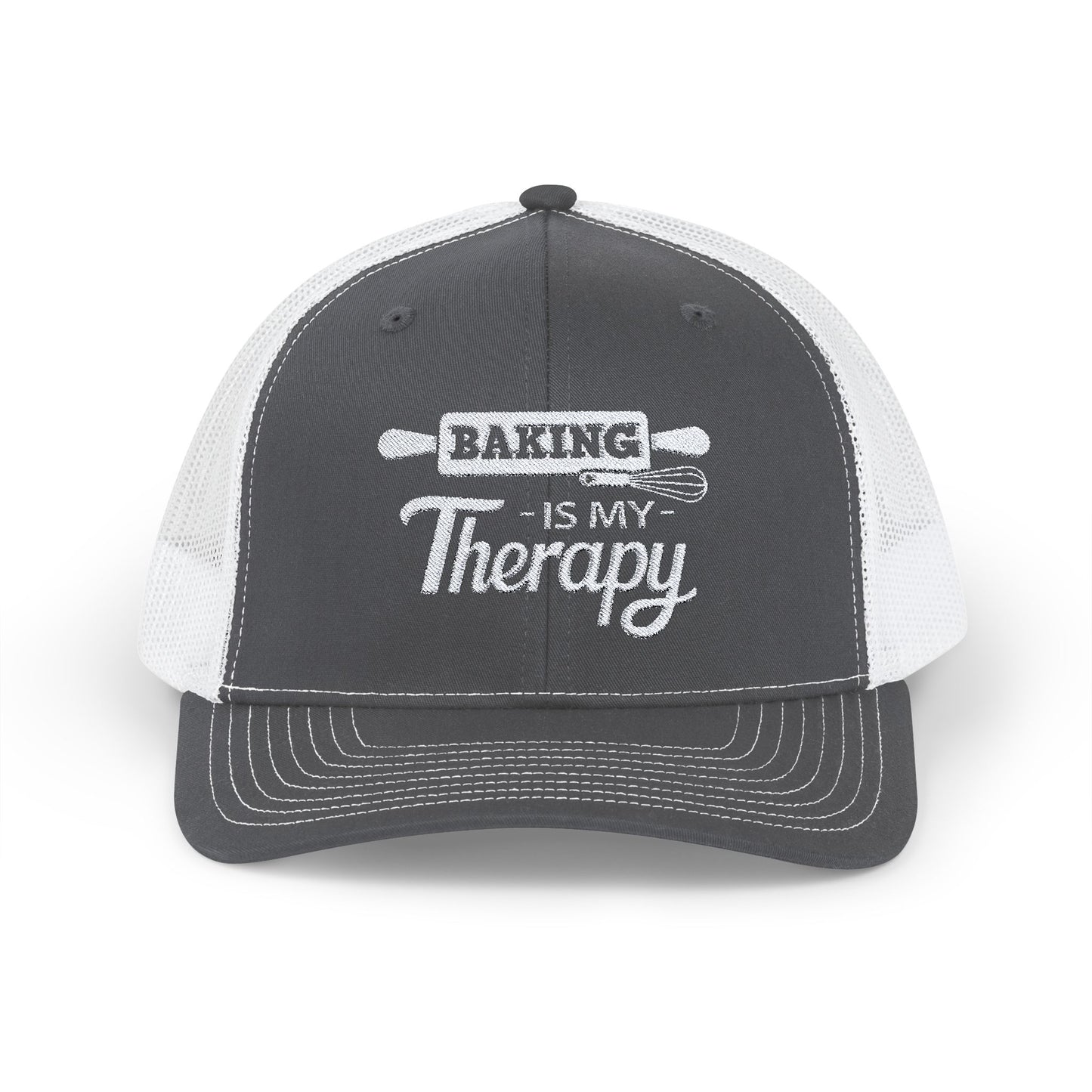 BAKING Is My Therapy EMBROIDERED HAT | Trucker Cap for Bakers | Gift for Baking Enthusiasts