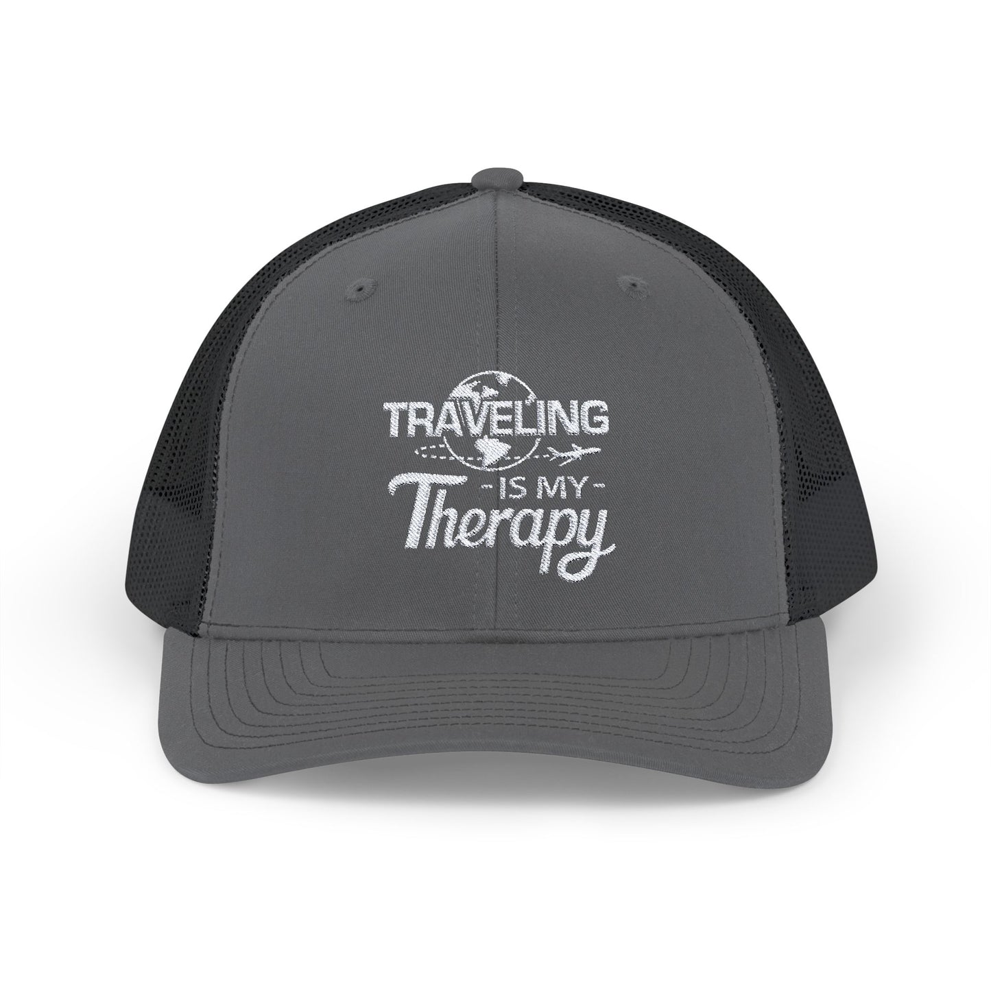 TRAVELING Is My Therapy EMBROIDERED HAT | Trucker Cap for for Travel Lovers | Gift for Wanderlusts