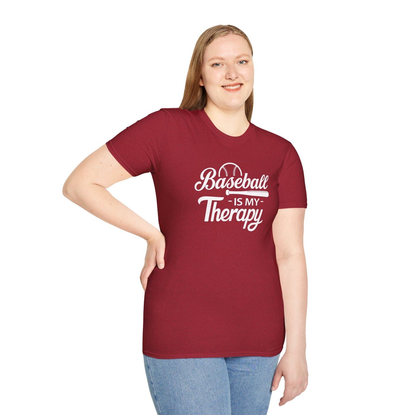 BASEBALL Is My Therapy T-SHIRT | Inspirational Unisex Shirt for Baseball Lovers | Gift for Baseball Players or Coach