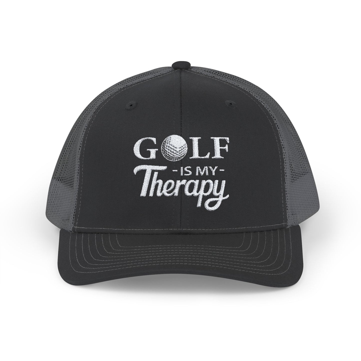 GOLF Is My Therapy EMBROIDERED HAT | Trucker Cap for Golf Lovers | Gift for Golf Enthusiasts