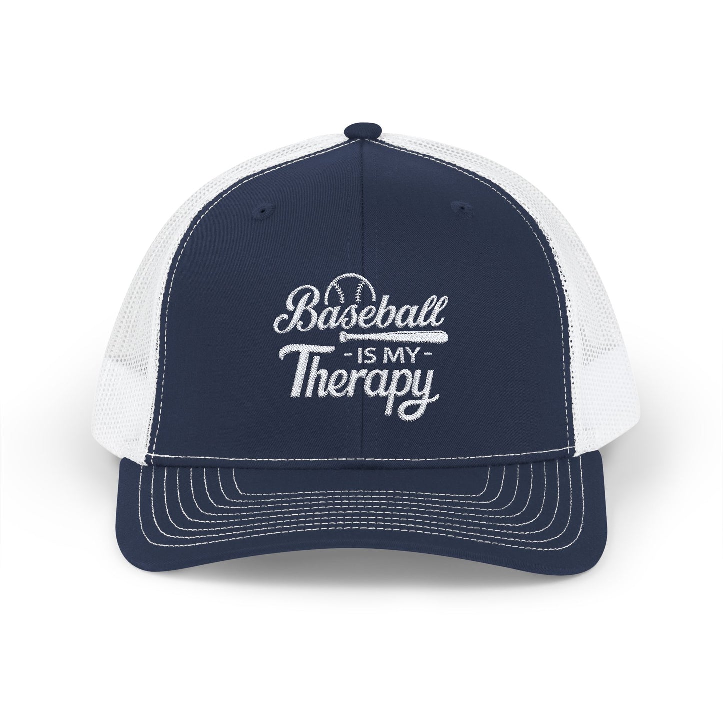 BASEBALL Is My Therapy EMBROIDERED HAT | Trucker Cap for Baseball Lovers | Gift for Baseball Players