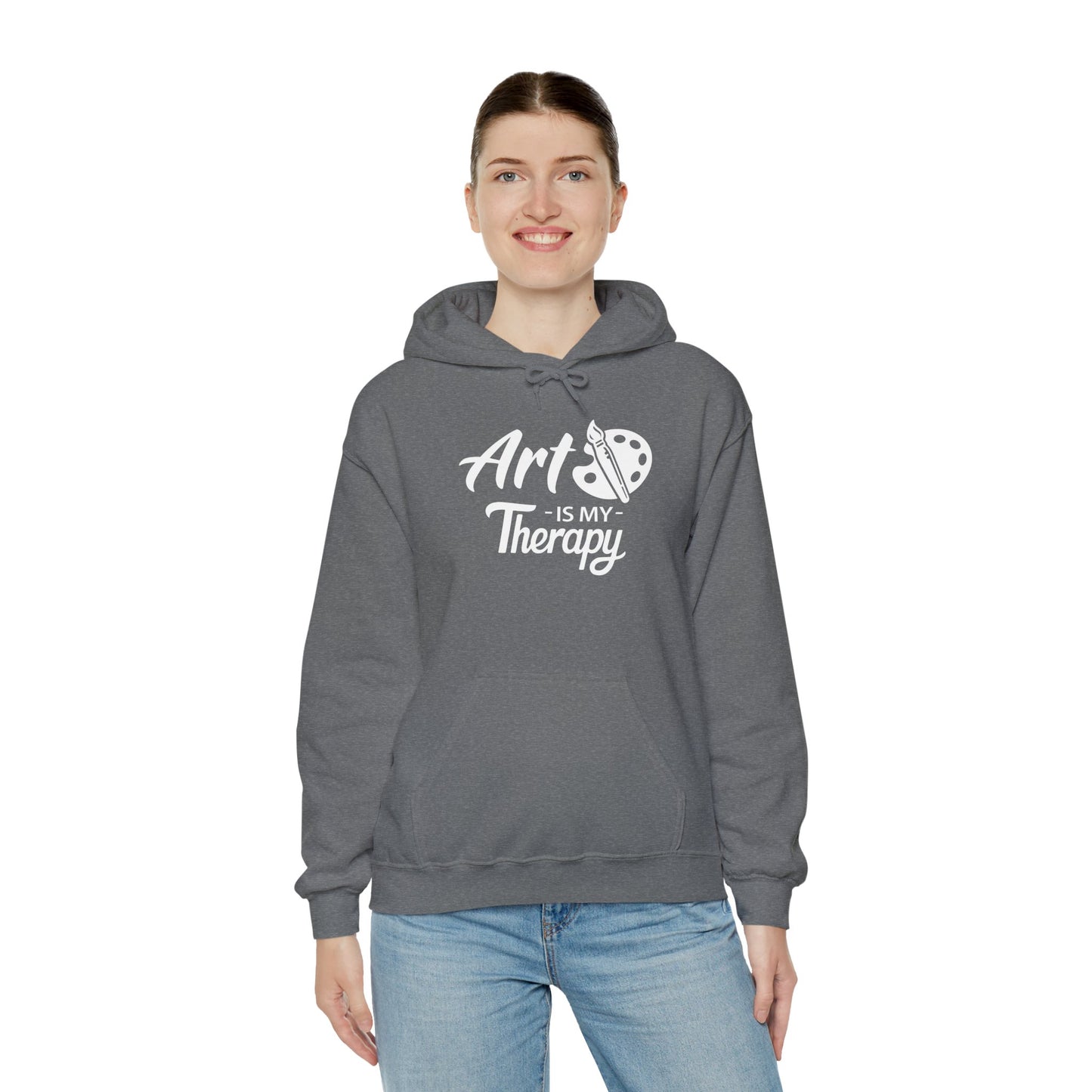 ART Is My Therapy HOODIE | Inspirational Unisex Hooded Sweatshirt for Art Lovers | Creative Gift for Artists & Art Enthusiasts